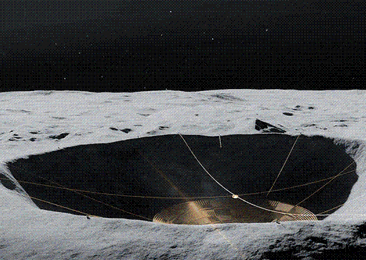 Lunar crater radio telescope